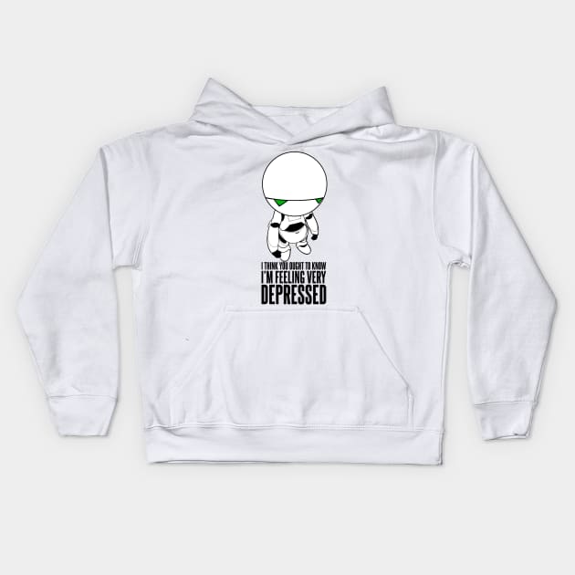 Marvin Depressed Kids Hoodie by Meta Cortex